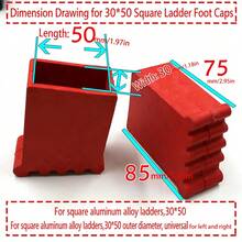 4个红黑相间的梯子脚套，家用梯子脚垫，斜面设计，内径30*50mm和30*70mm - C - 查看 6