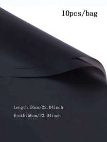 10/20pcs Solid Color Waterproof Flower Wrapping Paper, Gift Packaging Material - Black - View 6