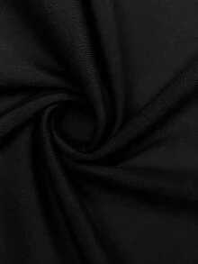 V领纯色修身T恤，女士百搭休闲打底衫，黑色夏季款 - 黑色 - 查看 7