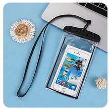 1pc Waterproof Luminous Touch Screen Phone Pouch, Beach Travel Waterproof Phone Bag, Silicone Sealed Anti-Sand Phone Protective Case, Universal Self-Sealing Waterproof Cover, Suitable For Swimming, Beach, Diving, Photography, Rafting, Transparent Waterproof Phone Case - Multicolor - View 16