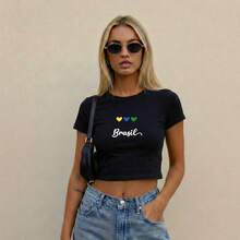 Cropped T-Shirt Brazil World Cup Fan Look - Màu xanh lam - Xem 7