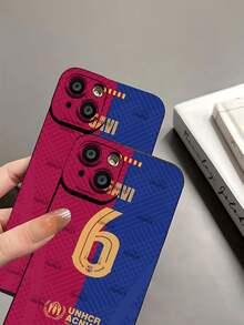 Diseño del número seis de Gavi Barcelona con el logotipo de ACNUR. Esta elegante funda es compatible con Samsung, Apple, VIVO, OPPO, , Transsion, ,  y Honor. Fabricada en silicona TPU, ofrece protección contra golpes y caídas, además de una sensación superior. Es un regalo ideal para familiares, amigos y seres queridos, y una opción perfecta para San Valentín y Año Nuevo. - Negro - Ver 8