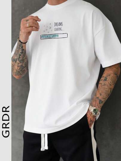  GRDR Men's Casual Printed Round Neck Short Sleeve T-Shirt, Comfortable & Fashionable