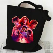 DOBBLE 1 chiếc túi tote vải canvas in hình phiên bản cuối cùng mùa 5, túi đeo vai thời trang dành cho học sinh, kiểu dáng ngẫu nhiên, thích hợp làm quà tặng năm mới, ngày Valentine, lễ Phục sinh. - Nhiều màu - Xem 3
