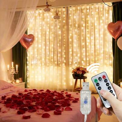 100/200/300/600 LED Fairy String Lights, USB Powered Enchanting Wedding Decor, 8 Lighting Modes With Remote Control, Suitable For Home Bedroom Window Wall, Single Party, Wedding, Birthday, Party, Ramadan Eid, Valentine's Day, Easter Decoration Atmosphere Background Hanging Lights