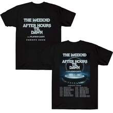 TheWeeknds After Hours Til Dawn Europe 2026 Tees Graphic T Shirts Women Men Hip Hop T-Shirt Trendys Style Clothes Cotton T-Shirts - 黑色 - 查看 1