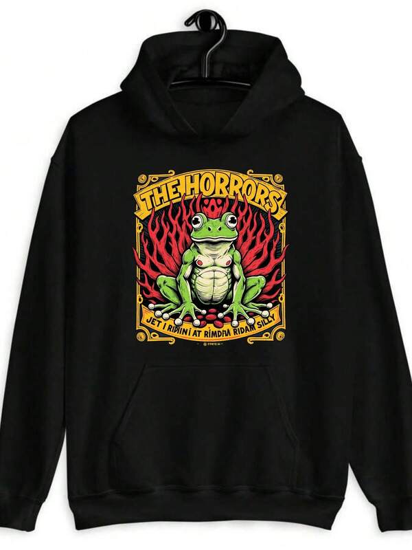 Sudaderas para hombre, sudadera para hombre, regalos para tu novio, Sudadera con capucha unisex con estampado gráfico de rana ardiente 'The Horrors' - Sudadera gótica de fantasía oscura con estampado de animales, con capucha ajustable y espacioso bolsillo canguro, suéter de manga larga de corte holgado para hombres, mujeres y adolescentes, ideal para el invierno casual, atuendos de Halloween, ideal para capas de otoño, invierno y primavera (VerdeNegroAmarillo), Rana, Sudadera para hombre, Sudadera con capucha gráfica para hombre, Sudadera con capucha para hombre, Sudadera de diseñador, Sudadera con capucha para hombre, Ropa de hombre, conjunto de hombre, ropa de hombre.