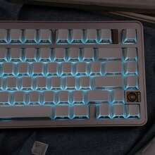 Black/White/Polar Day Gradient Translucent Side-Etched Keycaps, Customized PBT Doubleshot Keycaps - View 3