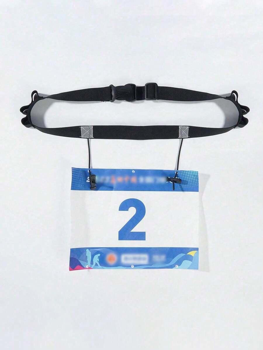 1Pc Professional Running Number Cloth Fixed Belt Elastic Close Fitting Running Sports Marathon Number Plate Belt Competition Number Plate Belt Multi Functional Competition Number Cloth Fixed Belt - Multicolor - View 1