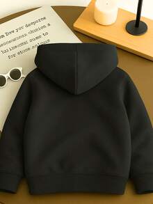 Brooklyn Printed Children's Kangaroo Sweatshirt With Hood Cotton Comfortable Child Various Colors And Sizes - 黑色 - 查看 2