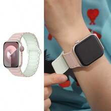 1条磁性硅胶表带，兼容 42mm 41mm 40mm 38mm，适用于 Series 11 10 9 8 7 6 5 4 3 SE 2nd Ultra，男女通用单环硅胶表带 - 38/40/41/(S10/11-42mm) - 查看 19