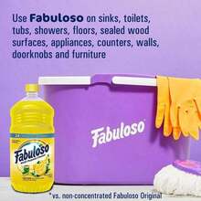 Fabuloso Multi-Surface All-Purpose Floor Cleaner (Lemon Scent, 128 / 56 Fl Oz): Easily Cuts Through Grease And With A Long-Lasting, Lemon Scent. Contains Double Active Ingredients To Clean Floors, Furniture, Appliances, And More. - 56.0盎司 - 查看 8