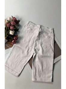 Women's Pocket Washed Stretchy Skinny Cycling Jeans - Giặt nhẹ - Xem 3