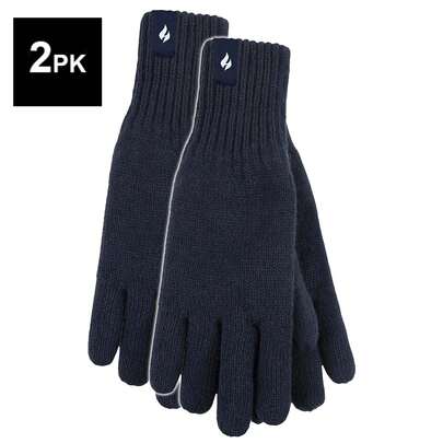 Heat Holders Heat Holders - 2 Pack Mens Thermal Gloves For Winter Fleece Lining Ribbed Warm Heatweaver Gloves
