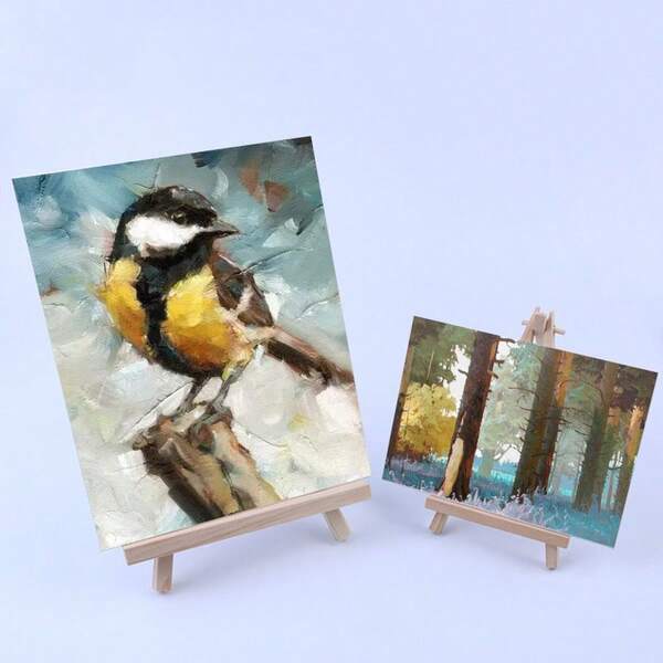 1 pièce Support de chevalet en bois - Trépied portable, convient pour canevas, photos, panneaux - Chevalet de peinture de bureau, convient pour artistes, expositions d'artisanat, présentation d'art, fournitures scolaires - Support d'affichage d'art - Support d'affichage de cadeau - Support d'affichage de cadre - Fournitures pour collège d'art - Fournitures pour artistes