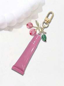 便携式口红包装袋挂件，口红瓶，樱桃绿叶元素包挂件，管状包装挂件，唇彩口红钥匙扣挂件配件，旅行配件，旅行收纳盒，多功能配件，时尚简约，日常必需品，可挂在钱包、背包、手提包上 - 彩色 - 查看 6