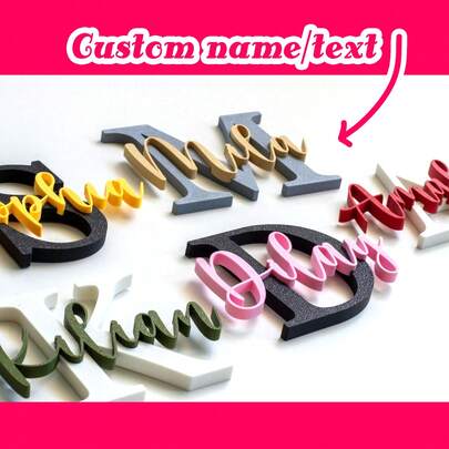 1pc Customized Plaque, Customized Letter Nameplate, Children's Room Nameplate/Event Nameplate/Office/Activity Room Directional Sign, 3D Printed In Multiple Fonts, Suitable For Home Decor/Christmas/New Year/Valentine's Day Indoor And Outdoor Guidance