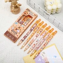 15件套水鼠主题自动铅笔套装，包含6支0.5mm自动铅笔、6支HB笔芯、3块橡皮擦，塑料材质，适用于书写、绘画、办公及学习用品。 - 套裝 - 查看 2