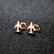 1对不锈钢耳钉 简约飞机时尚耳钉 女士饰品 派对 朋友 婚礼 最佳礼物 新品 - 030 - 查看 12