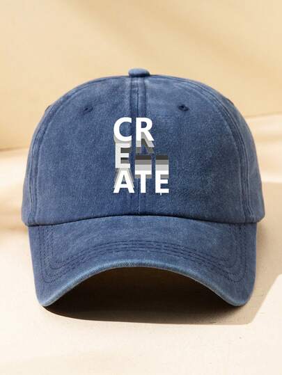 MAKEFGE 1pc Unisex Outdoor Casual Fashion Letter Print Retro Baseball Cap, Suitable For Daily Wear