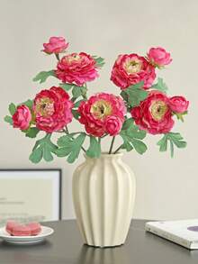 1支/3支仿真牡丹花，丝绸茶玫瑰花苞，小巧逼真的大丽花，家居装饰，小型野花批发，适用于婚礼宴会餐桌中心装饰 - 玫紅色 - 查看 4