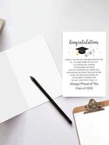 1pc Graduation Congratulations Card For Class Of 2026, Encouragement And Proud Of You Note, Premium Paper, Suitable For Friends, Teachers, And Classmates, With Envelope, For 14+ Age Group - View 4