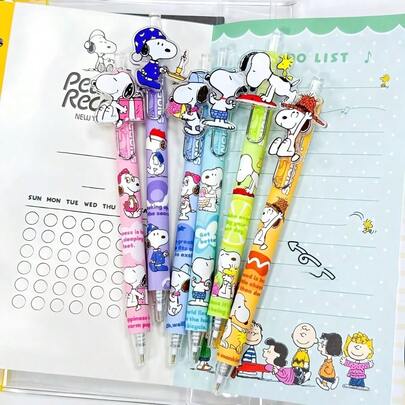  1 PC Snoopy Press Neutral Pen, Perfect For Back To School Season, School Supplies, Classroom Rewards, Holidays, And Family Party Gifts (Randomly Send 1 Of 6)