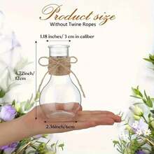 Retro Plastic Vase, Mini Round Bulb Plant Container, Suitable For Wedding Table Decor, Planting Lilies And Avocado, Applicable For Receptions, Home Decor And Holiday Parties, Durable And Easy To Clean, Great For Home, Events, Office Decor, Housewarming Gifts, Room Decor, Glass Vase - A - View 5