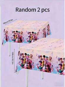 K-Pop Group Pattern Disposable Tablecloth, Essential For Girls Party - Multicolor - View 8