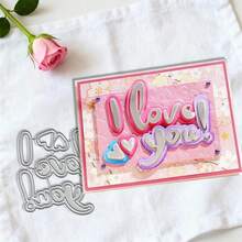 创意情人节标签模具，DIY剪贴簿相册和压花模板，贺卡制作工具，卡片纸切割工艺品，礼品卡制作模板模切。 - 銀色 - 查看 4