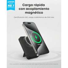 Anker MagGo Power Bank de 10000 mAh con Pantalla Inteligente y Soporte Plegable Carga Rápida de 15W Qi2 con MagSafe y con cable 27W ideal para iPhone 17/16/15/14/13 Galaxy   iPad y más. - Violeta - Ver 3