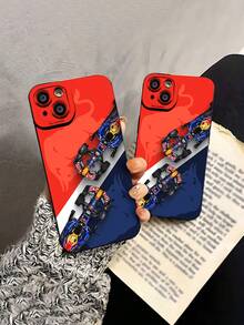 Cars Racing Colorful Background. This Stylish Black Phone Case Is Compatible With Samsung, Apple, , , , Transsion, ,  And Honor. Made Of TPU Silicone, It Offers Shock And Drop Protection And A Superior Feel. It's An Ideal Gift For Family, Friends, And Loved Ones, And A Perfect Choice For Valentines Day And Year's Gift. - 黑色 - 查看 5