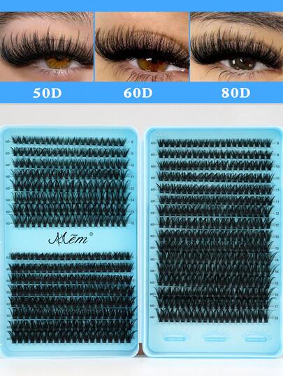 640 piezas Conjunto de pestañas postizas en racimo, pestañas sintéticas de visón mezcladas 10D/20D/30D/40D/50D/60D, rizo de 0.07mm, longitud de 8-18mm, incluye pestañas de aspecto natural, volumen ruso 3D, adecuado para principiantes, reutilizable, esencial para el hogar, racimos de pestañas, pestañas postizas individuales, ideal para viajes, uso diario (adecuado para principiantes), bodas, citas, fiestas, vacaciones, perfecto como conjunto de pestañas postizas para Navidad/Halloween/regalo.