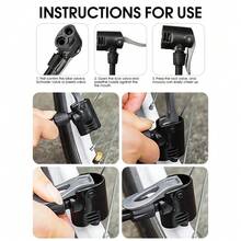120 PSI Bicycle Manual Air Pump, Balloon Tire Inflator With Schrader Valve, Floor Bike Pump Accessories - Black - View 10