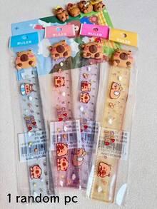1pc/Random Plastic Cute Capybara Cartoon Ruler - Ideal For School And Office Use - Unique Gift Idea - Perfect Back To School Gift - Multicolor - View 12