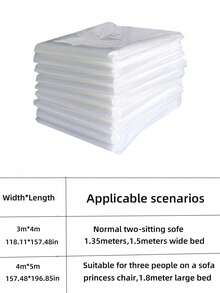 1件装，防水塑料家具防尘罩 - 保护汽车、床和沙发 - 防尘耐用 - 家具保护罩，返校季，学习用品，办公用品。 - 彩色 - 查看 2