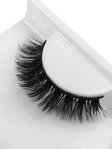 1 Pair Natural Lengthening Eyelashes - Black - View 2