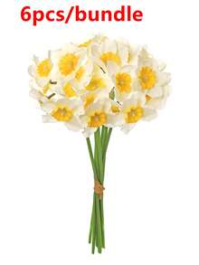 6 pièces/12 pièces Fleurs de jonquille artificielles, fleurs de jonquille jaunes factices pour la décoration de mariage, la décoration de la maison et de la chambre, fleurs factices pour la décoration de la maison et du mariage - Multicolore - Voir 15
