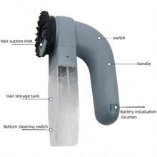 1台电动宠物毛发吸尘器，便携式家用宠物按摩清洁吸尘器 - 灰色 - 查看 2