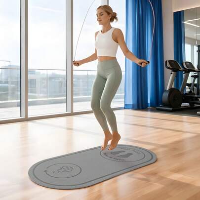 Extra Thick Yoga & Exercise Mat 123x62x0.5cm, Non-Slip Foam Skipping Rope Mat For Home Gym, Cardio, HIIT, Yoga & Floor Protection