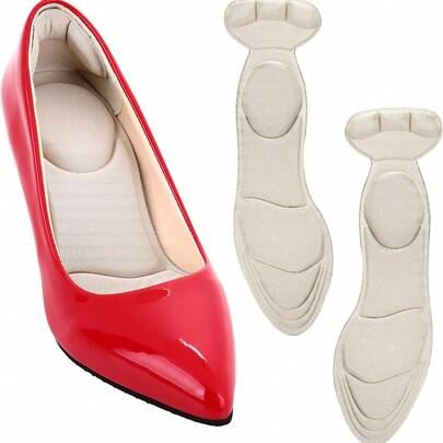 2 Pairs Breathable High Heel Insoles For Women – Ultra-Soft, Adjustable & Moisture-Wicking Cushioned Pads With Reusable Adhesive Backing For Heel Protection, Shock Absorption & All-Day Comfort, Perfect For Loose Heels, Flats, Dress Shoes & Active Wear, Suitable For Both Men And Women, Packaging Is Shipped Randomly; Color Differences May Occur Between Different Product Batches