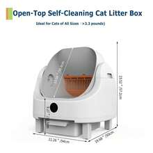 Caja de Arena Automática Autolimpiable para Múltiples Gatos – Control por APP con Monitorización en Tiempo Real, Diseño de Tapa Abierta, Sistema Antiolores, Gran Capacidad de 96L y Sensor de Seguri-dad Infrarrojo - Tipo de Enchufe A USA (110-127V) - Ver 2