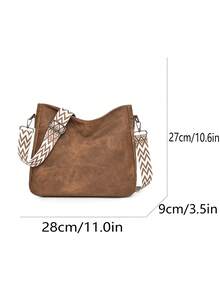 多层小巧斜挎包，时尚休闲尼龙轻便大容量女士单肩包，适合工作、通勤、日常出行、购物和约会 - 棕色 - 查看 7