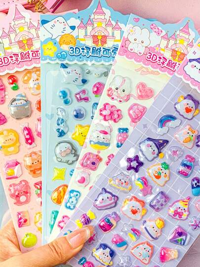 Vivid & Cute! 3D Kawaii Relief Stickers, Transparent Jelly Resin Decals For Stationery DIY Craft, Cute Party Favors For Children.Home Room Decoration, Party Decoration, Birthday Gifts, Various Festival Gifts Selection, Fashionable. Fashion Items.DIY. It's A Gift For Friends Or Partners. Graduation Ceremony - Opening Ceremony. Back-To-School Gift - Graduation Gift. Valentine's Day Gift. Decorative Stickers, A Must-Have For The Start Of The School Year. Party Gifts. School Supplies. Simple Design