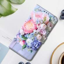 GLANDOTU Colorful Rose PU Leather Wallet Flip Phone Case With Card Slots And Magnetic Closure, Fits Multiple Phone Brands And Models - Multicolor - View 5