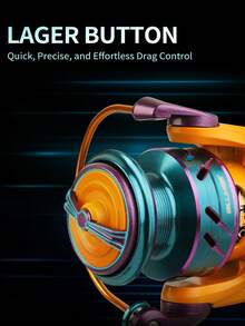 BILLINGS Carrete giratorio, carrete de pesca giratorio de agua dulce ultra suave, con arrastre máximo de 10 kg y bobina de aluminio, relación de engranajes de 5.2:1, carrete de pesca intercambiable izquierda/derecha de metal - Multicolor - Ver 7