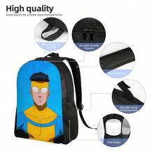 1pc Back To School First Day Of School Invincible Backpack Invincible Office Staff Fashionable For Work Gift  Washable Rucksack, For Teenager - 黑色 - 查看 4