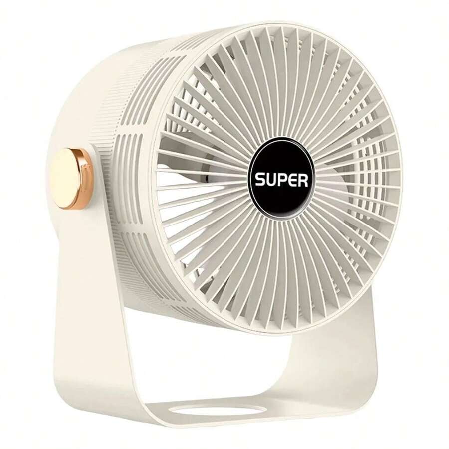 Ventilador Portátil de Escritorio Compacto Diseño Moderno Minimalista con Base Estable y Ajuste de Inclinación Manual, Flujo de Aire Directo y Uniforme Ideal para Oficina Hogar Estudio Recámara o Viajes, Funcionamiento Silencioso de Bajo Ruido Perfecto para Trabajar Dormir o Estudiar sin Interrupciones, Rejilla Protectora de Alta Densidad que Ayuda a Evitar el Contacto con las Aspas y Mejora la Distribución del Aire, Control Giratorio Lateral para Encendido y Selección de Velocidad de Forma Sencilla, Tamaño Reducido que Ahorra Espacio y Permite Colocarlo en Mesas Burós o Repisas, Material Resistente de Larga Duración con Acabado Elegante que Combina con Cualquier Decoración, Bajo Consumo Eléctrico para Uso Prolongado Diario, Ideal para Refrescar Espacios Personales sin Necesidad de Instalación, Diseño Ligero y Fácil de Transportar para Llevarlo a Donde lo Necesites Manteniendo Confort y Ventilación Constante en Todo Momento - Blanco - Ver 1