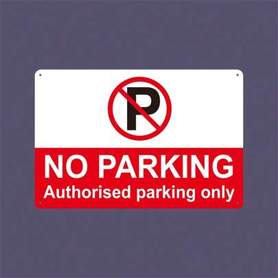 1 pieza Señal de No Estacionar - Estacionamiento Autorizado Solamente - Señal de Plástico PVC - Regalo Universal para Fiestas, Señal Resistente a los Rayos UV, Adecuada para Cafetería, Baño, Decoración Interior/Exterior - 8x12 Pulgadas