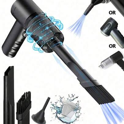 3-In-1 - 1800mAh Fast Charging Powerful Vacuum Cleaner For Car, Home And Pet Cleaning, USB-C Charging, Washable Filter, Low Noise Air Purifier, Includes Multiple Nozzle Attachments, Suitable For Car Detailing, Keyboard Cleaning, Desktop Organization, Indoor Care And Home Cleaning Enthusiasts, Also An Ideal Gift For Friends And Family